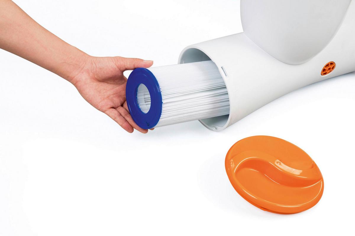 Skimmer 1050gal inkl. Filterpumpe 3.974 L/H 58469 - Orange/Weiß, MODERN, Kunststoff (3974l) - Bestway