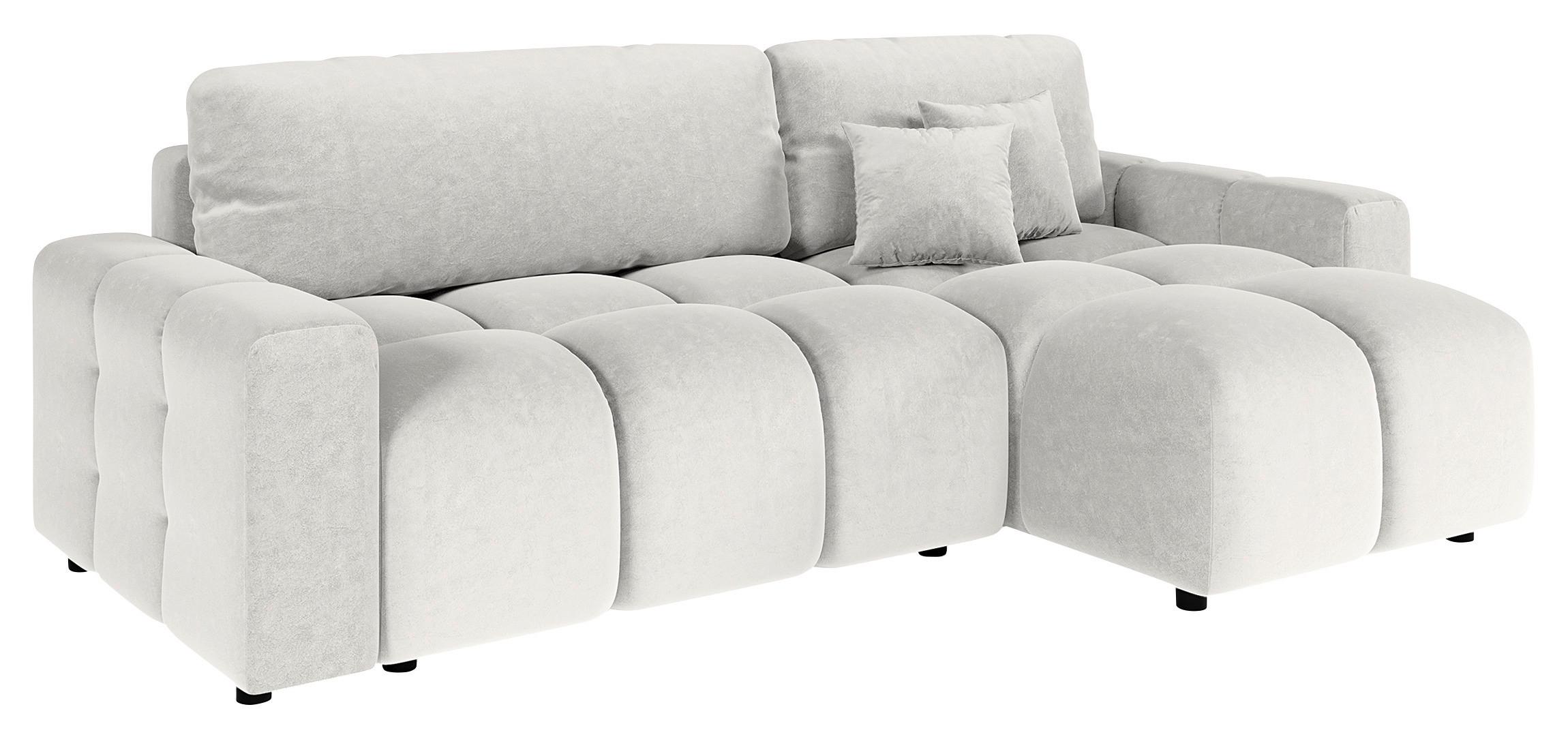 Ecksofa Luki Hellgrau S: 233x142 cm - Hellgrau/Schwarz, Design, Textil (233/142cm) - Livetastic