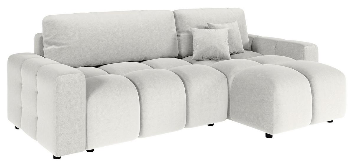 Ecksofa Luki Hellgrau S: 233x142 Cm - Hellgrau/Schwarz, Design, Textil (233/142cm) - Livetastic