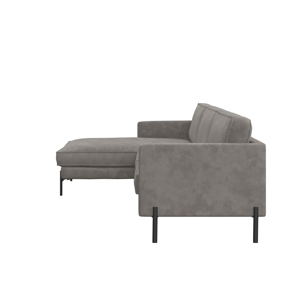 Ecksofa Yukon Hellgrau S: 154x232 Cm - Hellgrau/Schwarz, Trend, Textil (154/232cm) - Livetastic