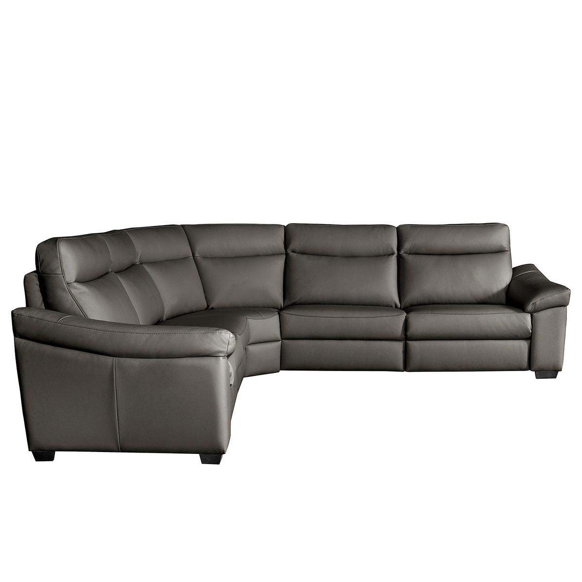 Ecksofa Dakar Anthrazit B: 299x299 Cm - Anthrazit/Schwarz, Design, Leder (299/299cm) - Livetastic