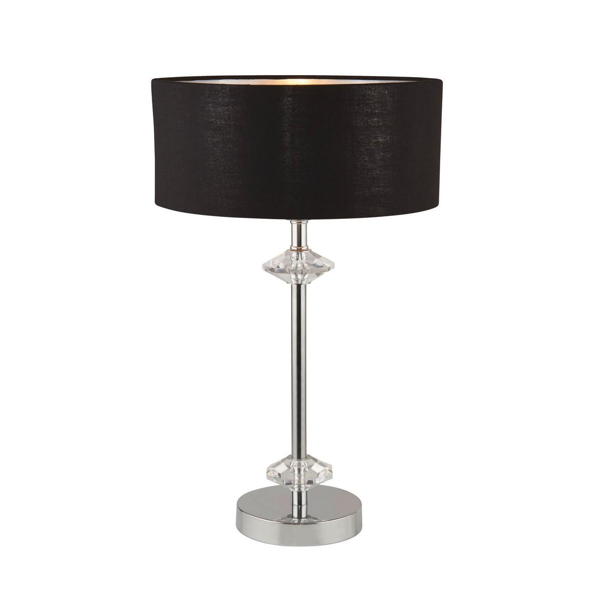 Tischleuchte Eu7651cc - Chromfarben/Schwarz, Design, Leder/Kunststoff (46/28cm)
