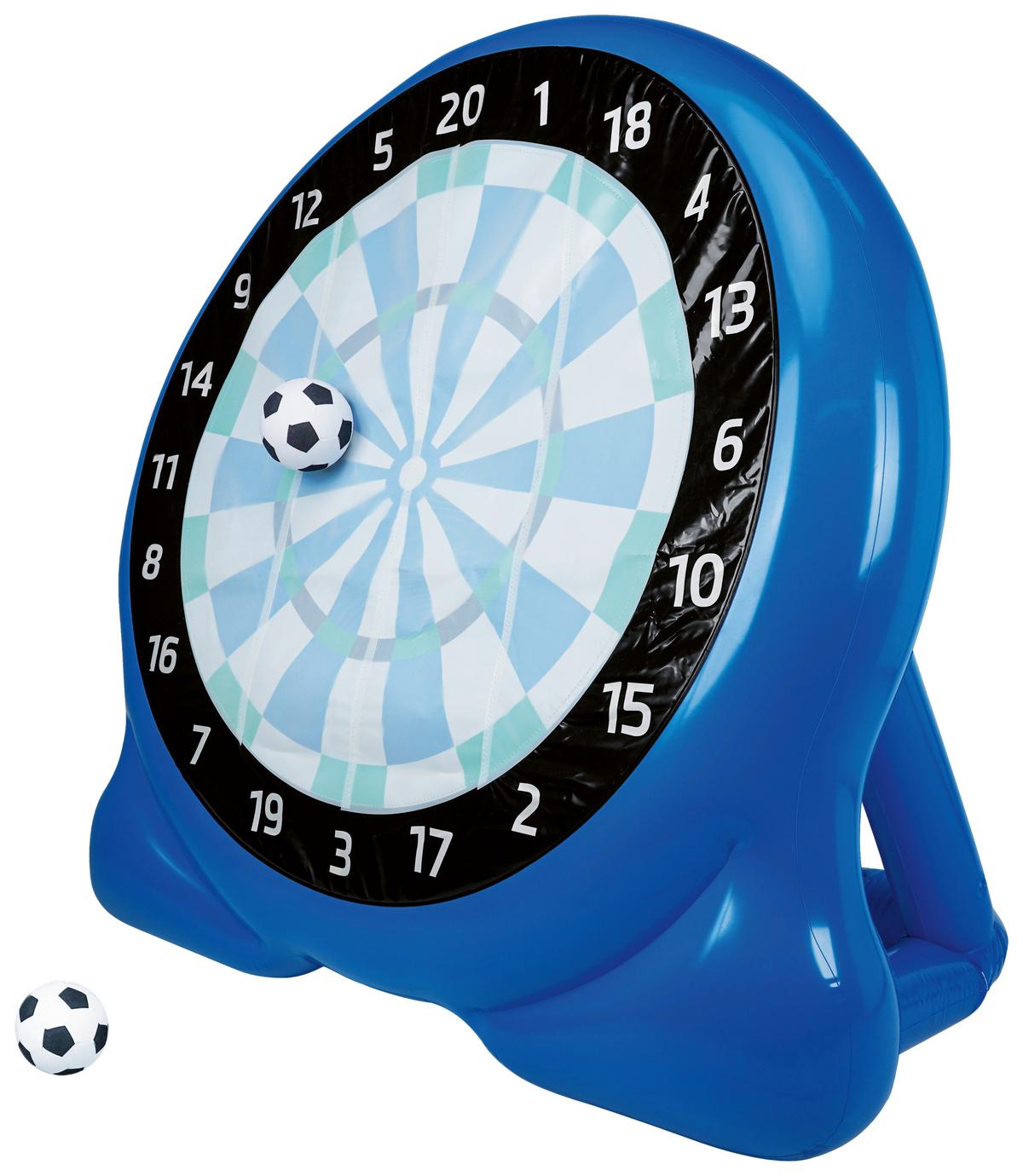 Fussball/Dartscheibe aufblasbar inkl. 2 Fußbälle - Blau, LIFESTYLE, Kunststoff (100/150/152cm)