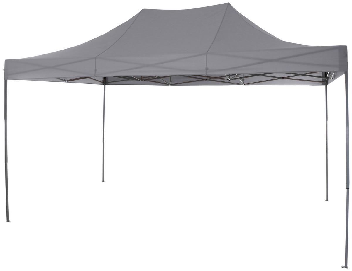 Pavillon L30550 450x300 cm Mit Seitenwände - Grau, KONVENTIONELL, Textil/Metall (450/330/300cm) - Siena Garden