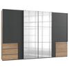 Schwebetürenschrank B: 350 Cm Level 36a Graphit/eiche Dekor - Eichefarben/Graphitfarben, MODERN, Holzwerkstoff (350/236/65cm) - MID.YOU