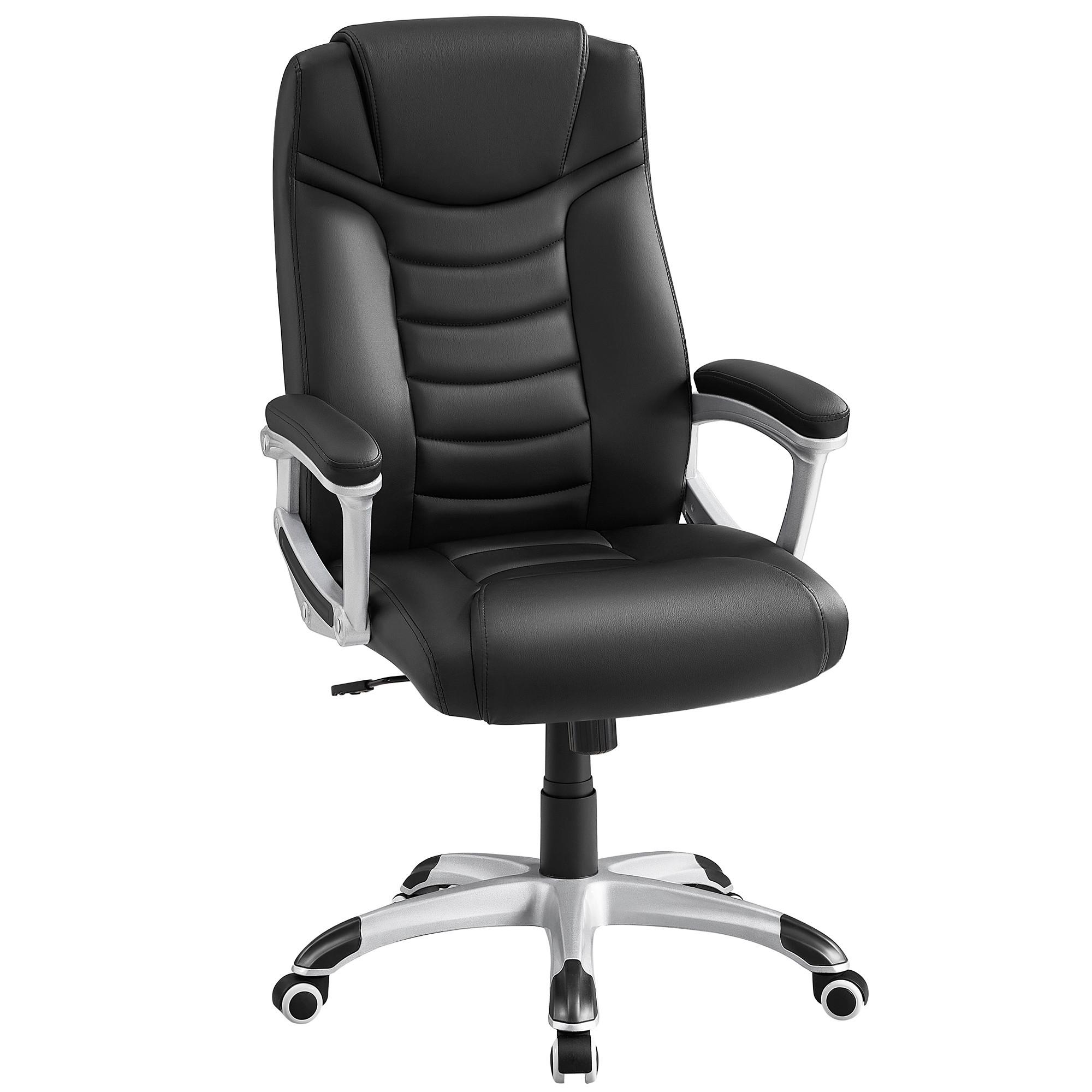 DREHSTUHL Lederlook, Schwarz, bis 150 kg