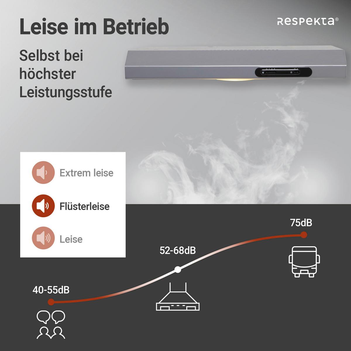 Dunstabzugshaube Suna Edelstahlfarben B: 60 cm, Led - Edelstahlfarben, Trend, Metall (60/7,6/47cm) - Respekta