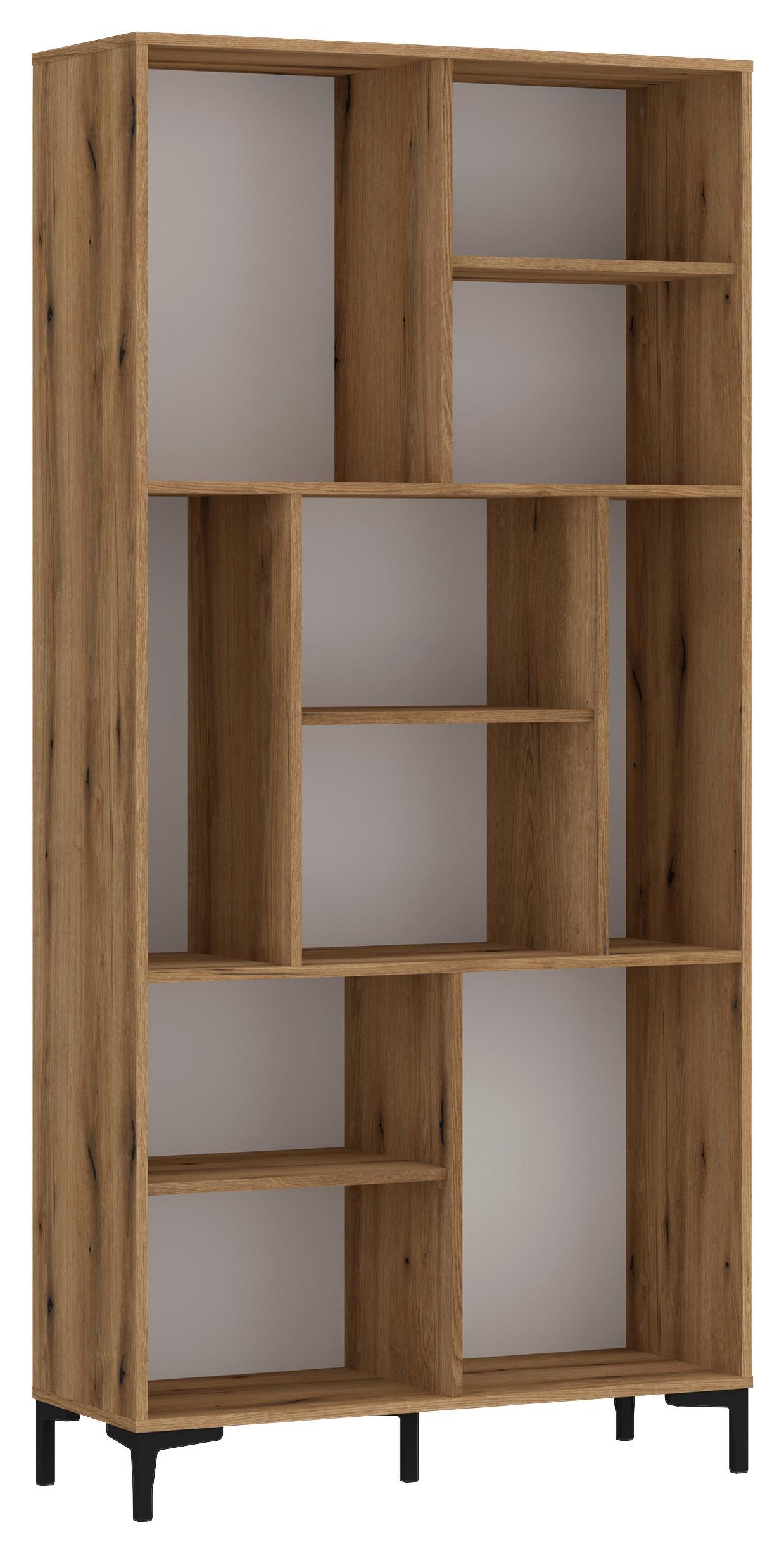 Regal Ricko Eichefarben Dekor B: 91,5 Cm - Eichefarben/Weiß, Trend, Holzwerkstoff (91,5/198/40cm)