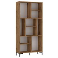 Regal Ricko Eichefarben Dekor B: 91,5 Cm - Eichefarben/Weiß, Trend, Holzwerkstoff (91,5/198/40cm)