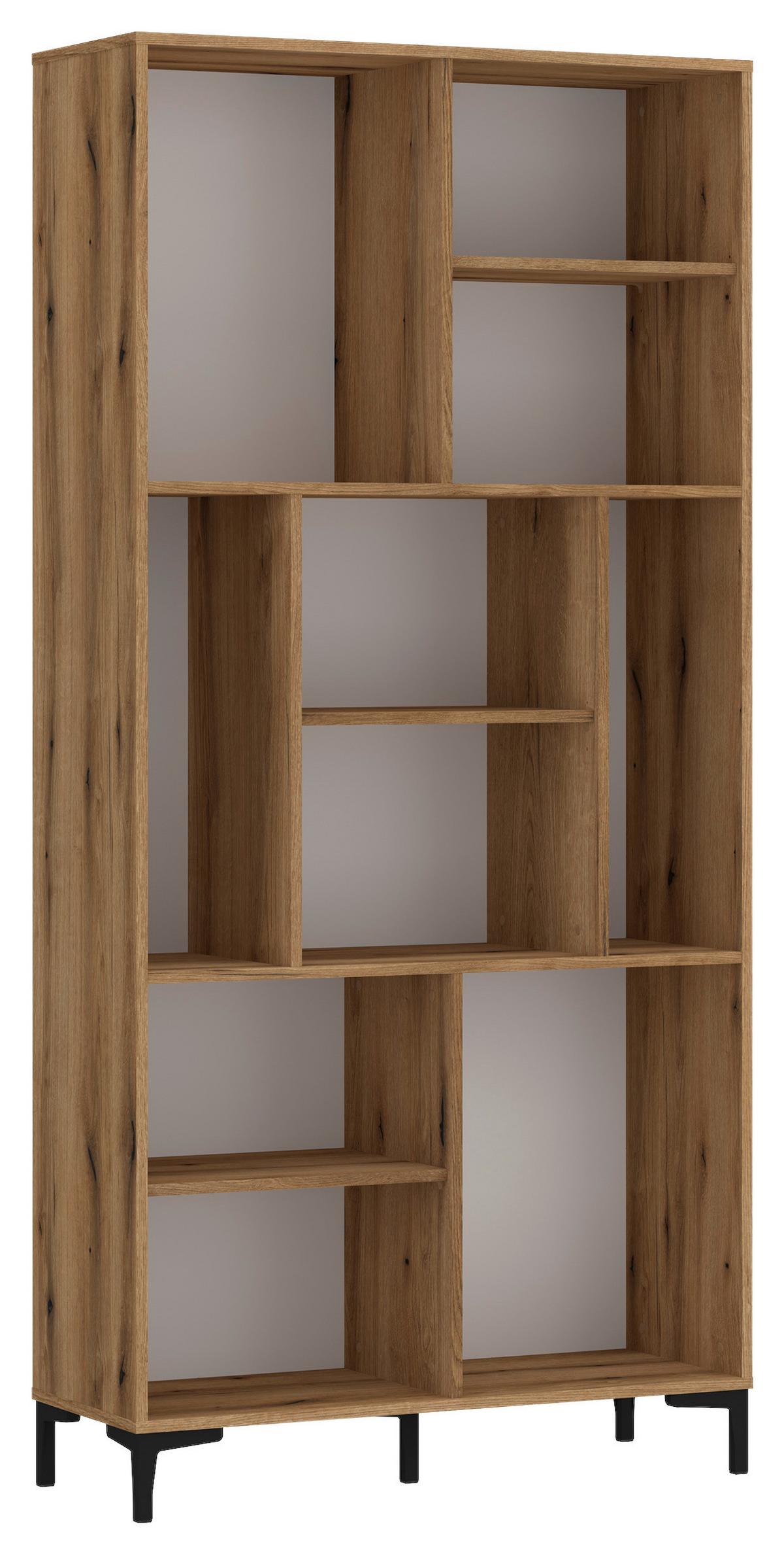 Regal Ricko Eichefarben Dekor B: 91,5 Cm - Eichefarben/Weiß, Trend, Holzwerkstoff (91,5/198/40cm)