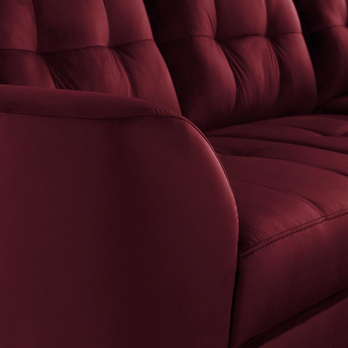 Ecksofa Nordic, Rot S: 236x190 cm - Buchefarben/Rot, Design, Textil (236/190cm) - Livetastic