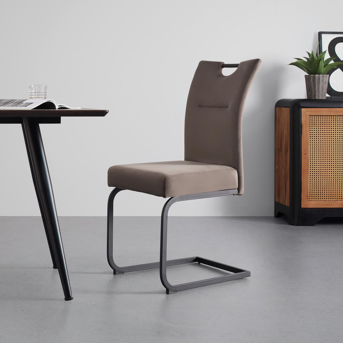 Hojdacia stolička DUNJA hnedá - hnedá/čierna, Modern, kov/drevo (44/86/58cm) - PBJ