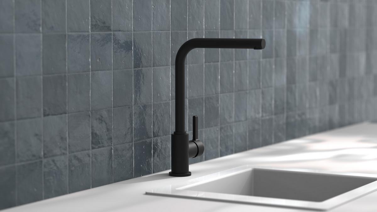 Küchenarmatur Dublin Schwarz Matt 360° Schwenkbar Hochdruck - Schwarz, Basics, Metall (33,5cm) - Sistant