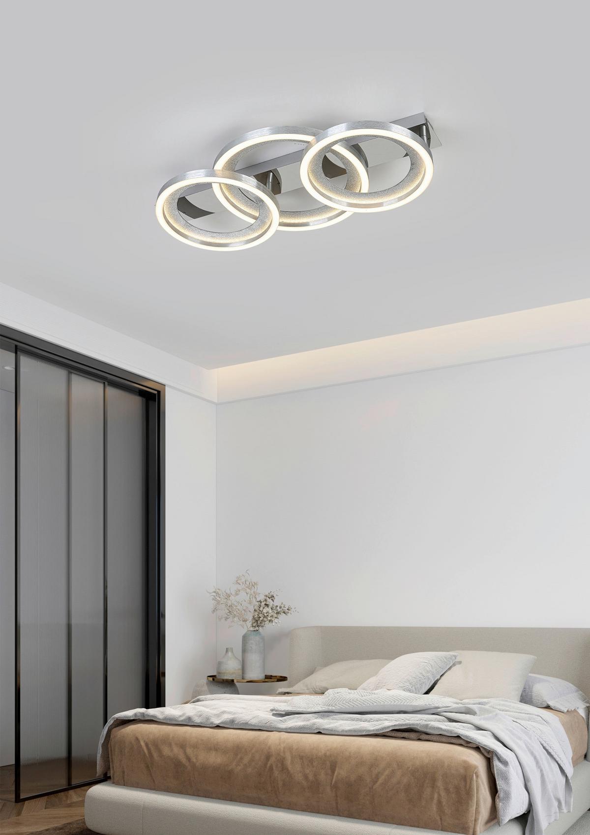 LED-DECKENLEUCHTE CILIA - Chromfarben/Silberfarben, Basics, Kunststoff/Metall (58,5/30,4/8cm) - Luca Bessoni