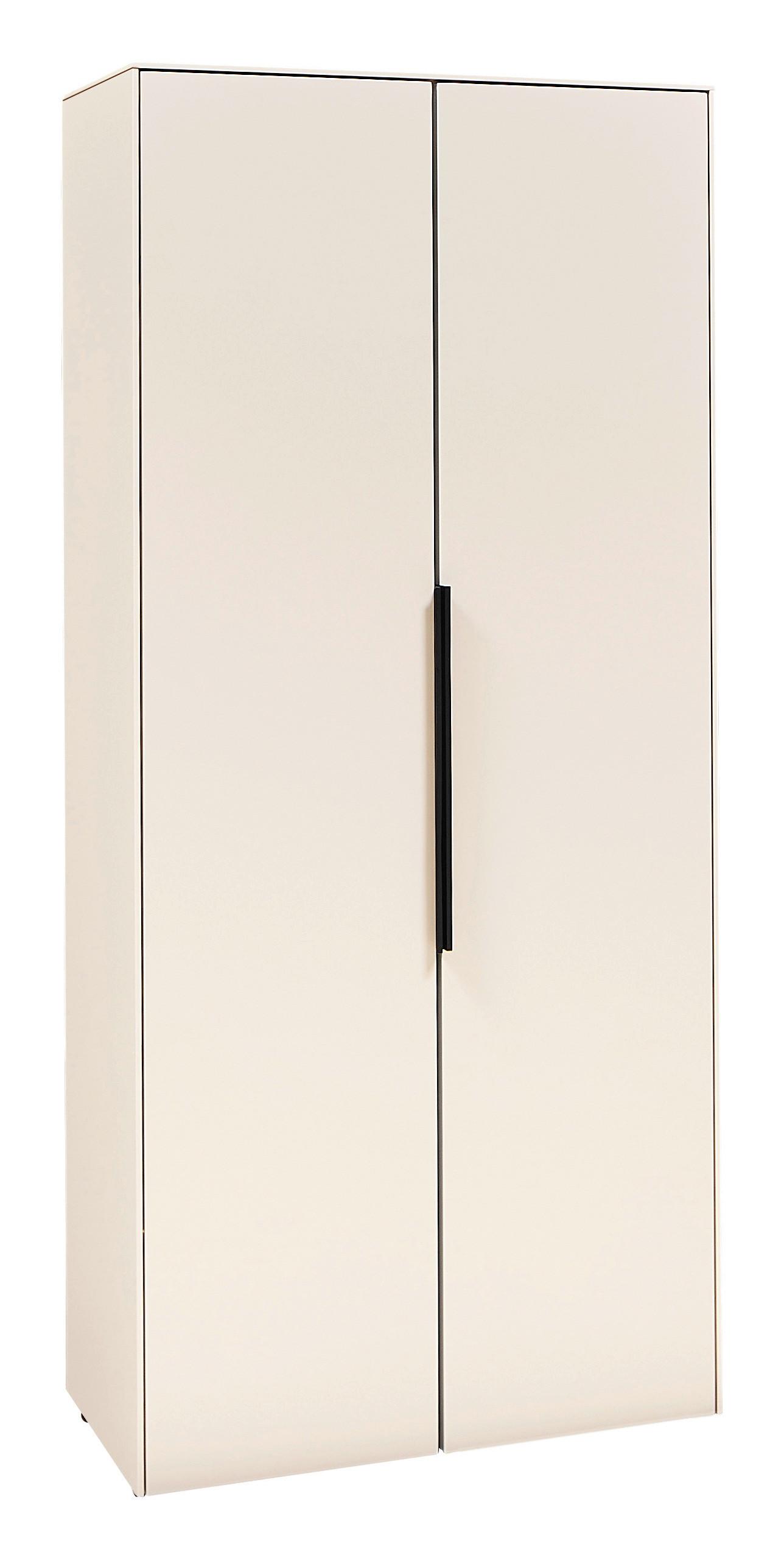 Midischrank Vaduz Kaschmir, B: 60cm - Kaschmir/Schwarz, Trend, Holzwerkstoff (60/135/30cm)