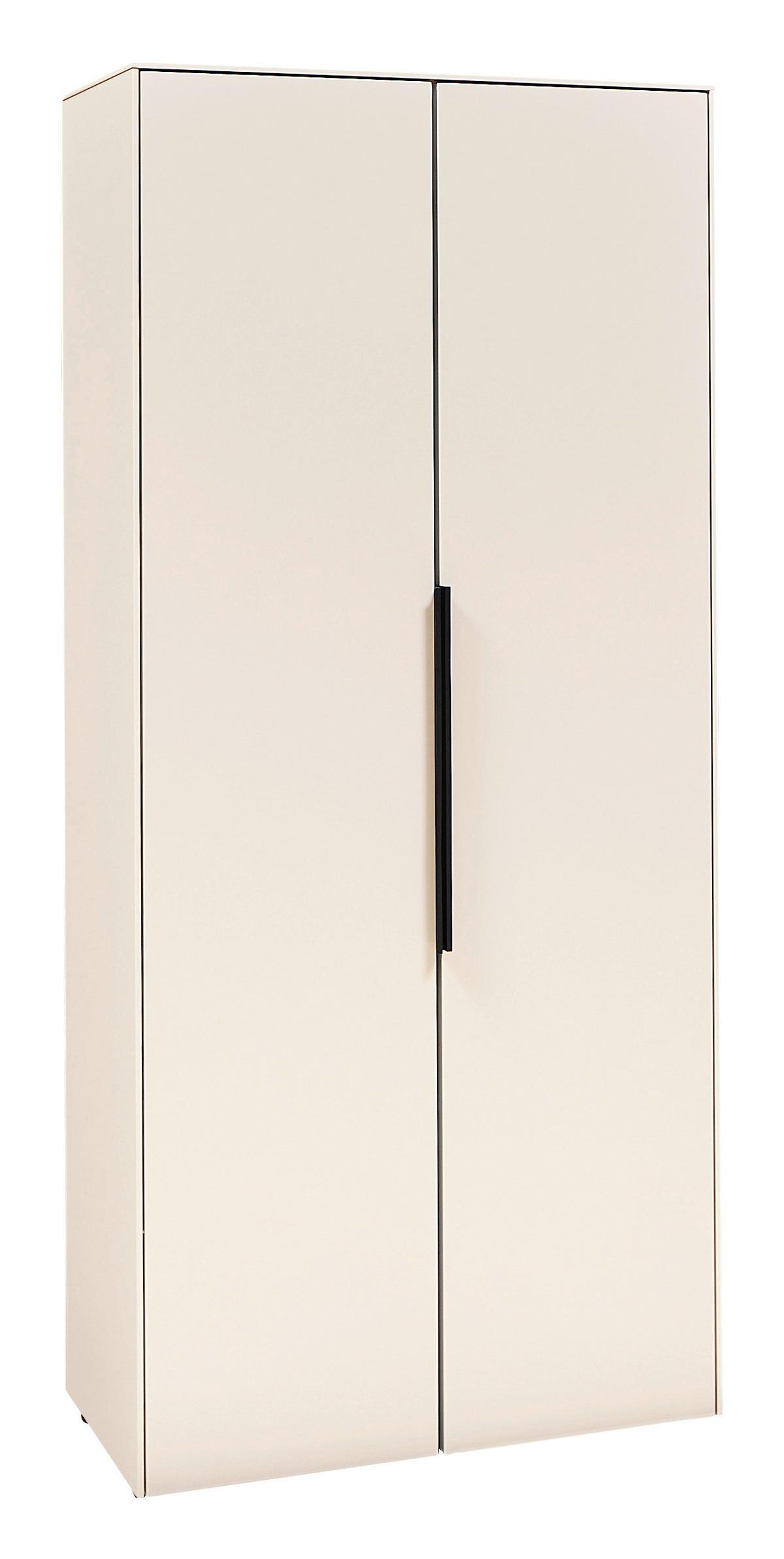 Midischrank Vaduz Kaschmir, B: 60cm - Kaschmir/Schwarz, Trend, Holzwerkstoff (60/135/30cm)