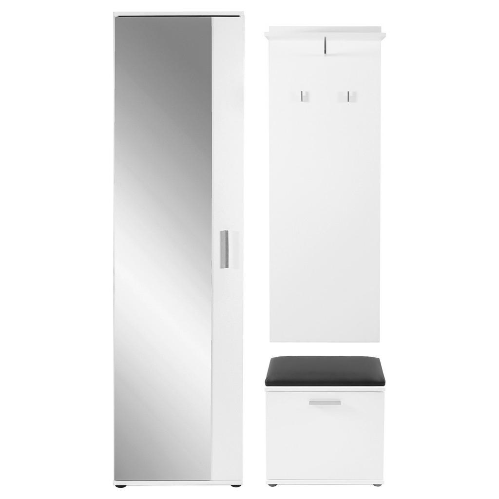Garderobe Jakob 4-teilig Schwarz/weiß B: 49 Cm