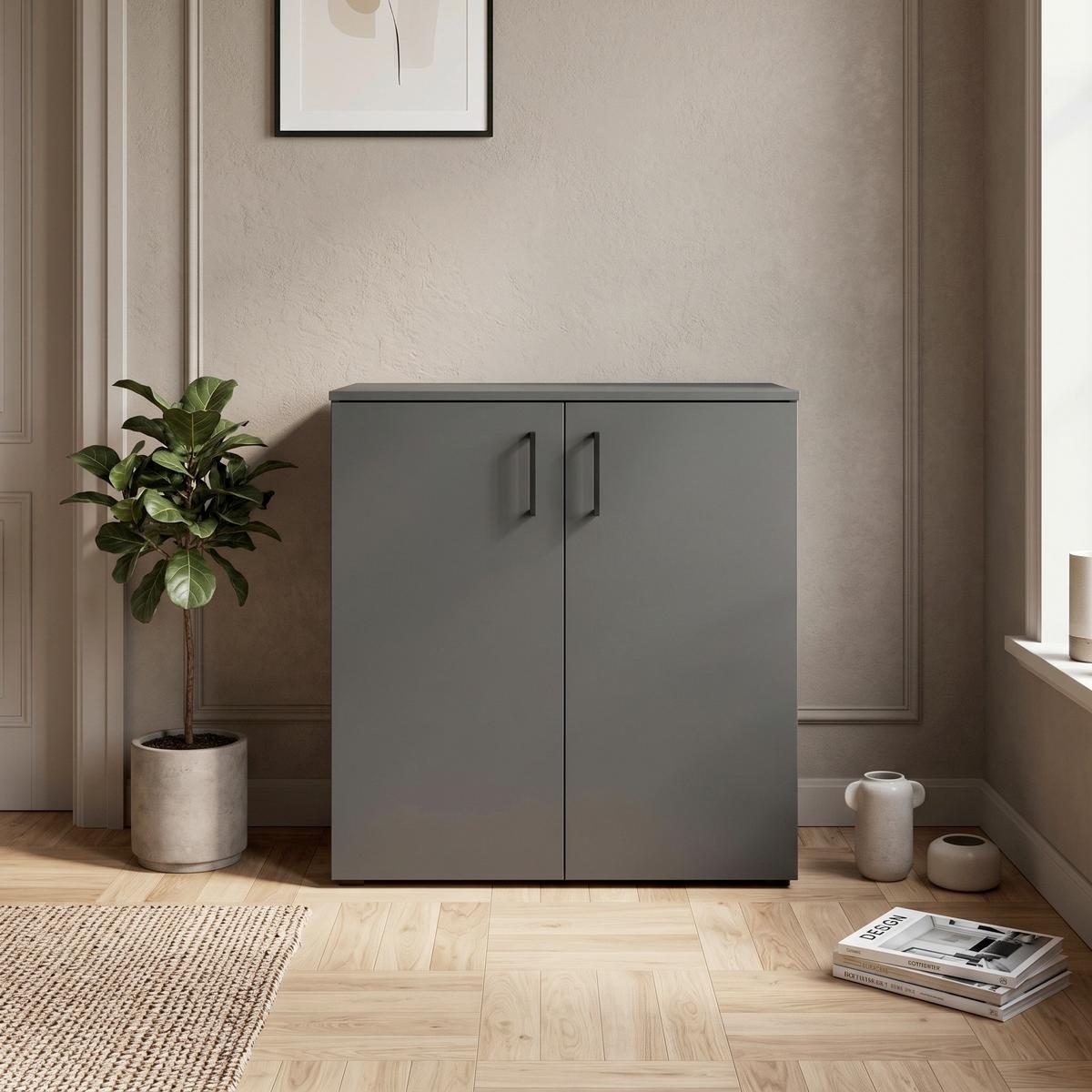 Komoda MULTISTAURAUM š: 80 cm - čierna/grafitová, Modern, kompozitné drevo/plast (80/83/52cm)