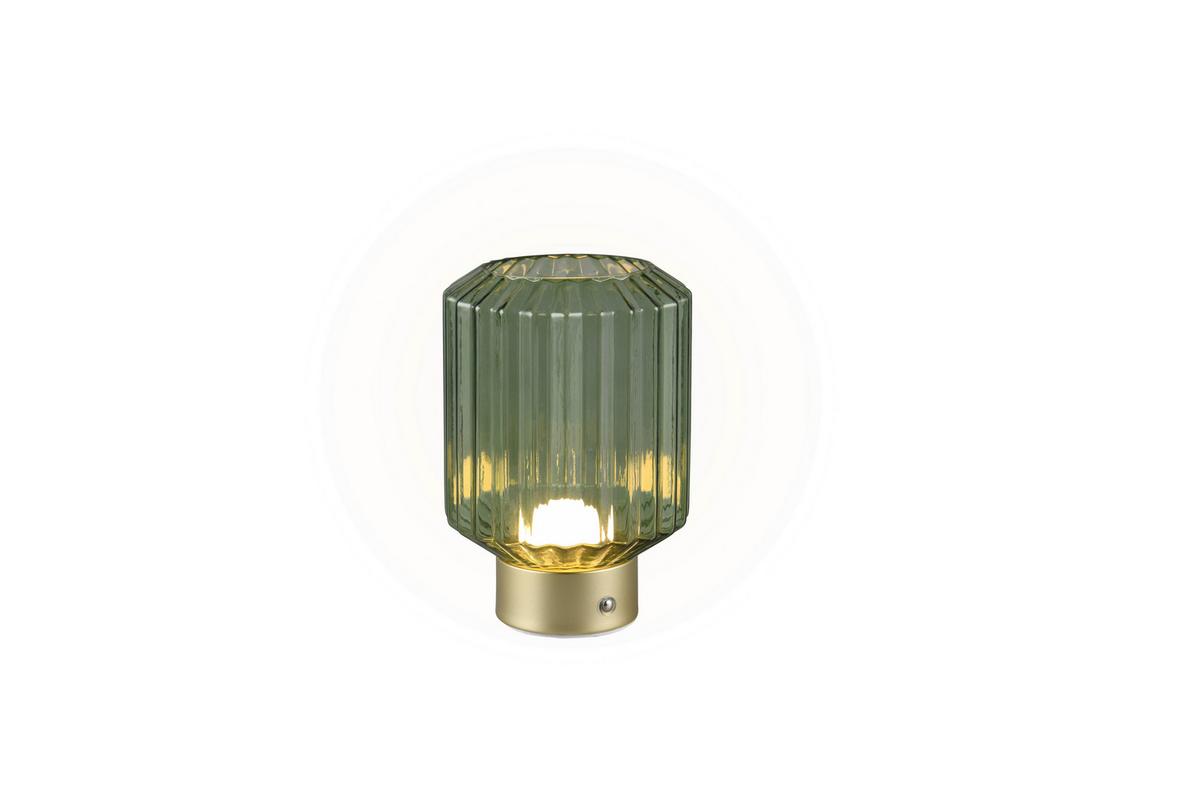 Akku-tischleuchte R57761115 - Messingfarben/Grün, KONVENTIONELL, Glas (13/19,5cm)