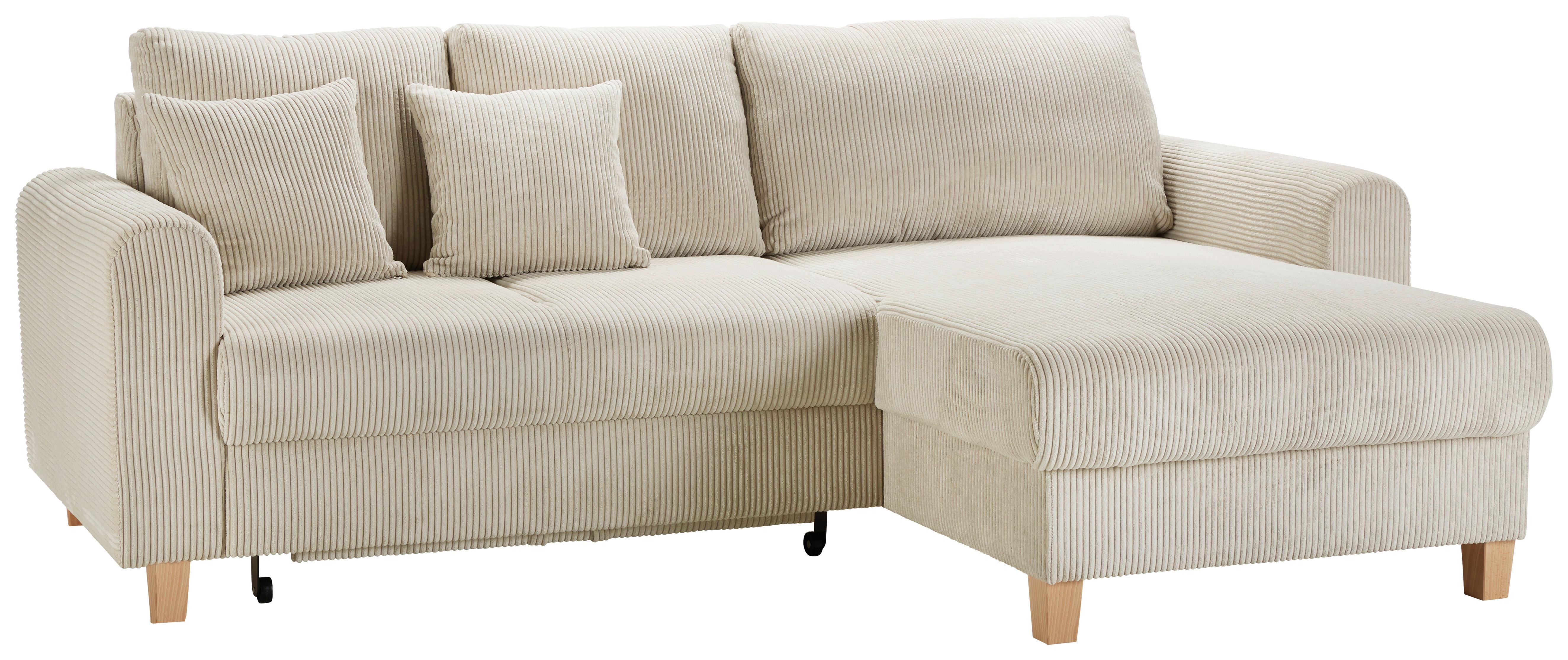 Sedací Souprava Lille - béžová/světle hnědá, Moderní, dřevo/textil (232/110/156cm) - Modern Living