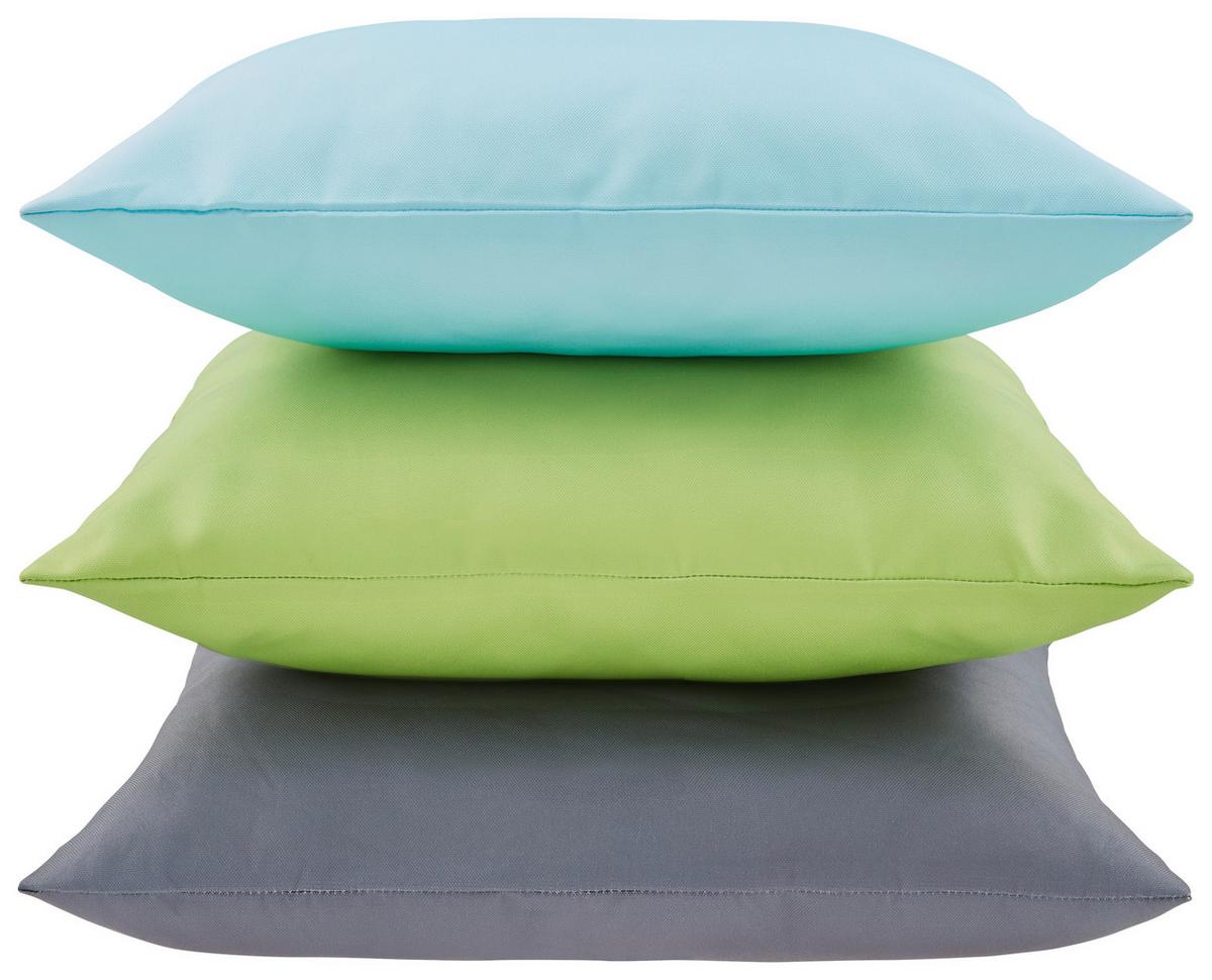 Zierkissen Saskia - Outdoor 43x43 Cm Anthrazit Mit Zipp - Anthrazit, MODERN, Textil (43/43cm) - Luca Bessoni