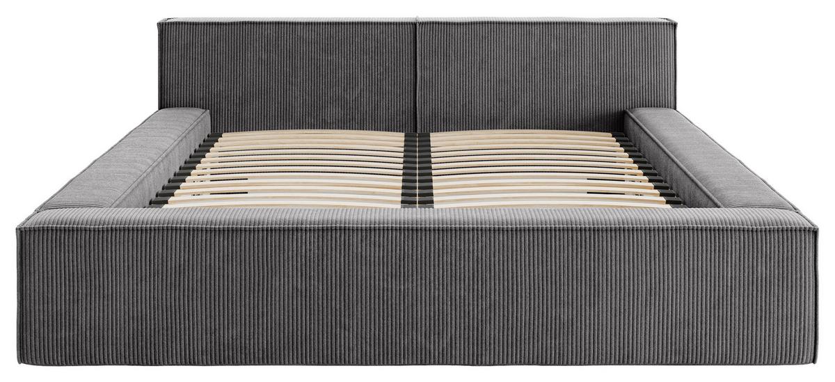 Polsterbett inkl. Lattenrost 140x200 - Beige/Schwarz, Basics, Holz/Textil (160/200cm) - Livetastic