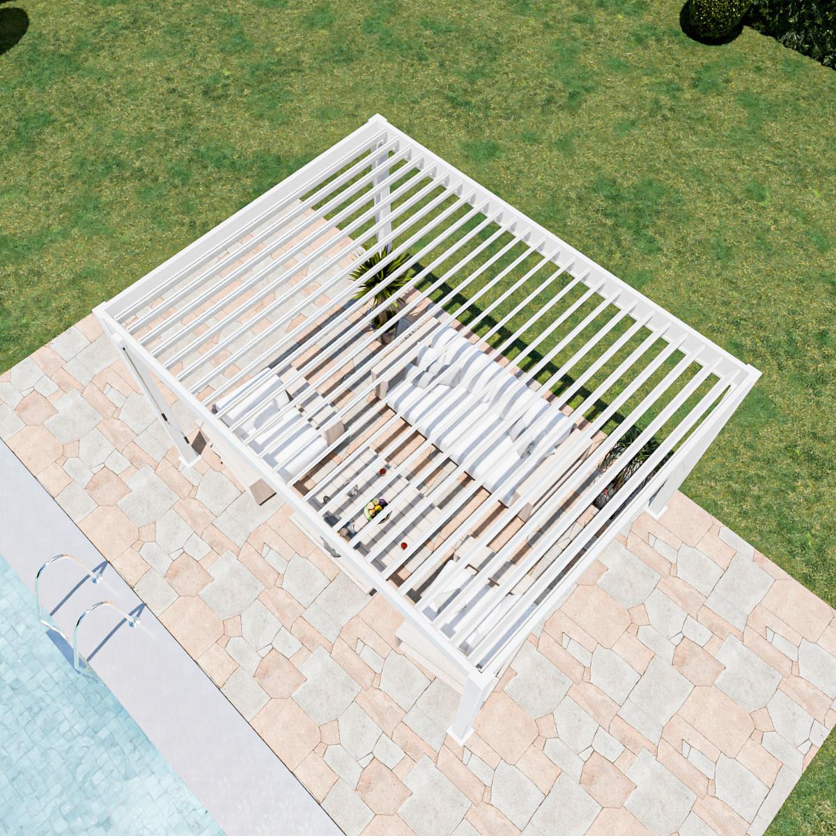 Pergola 300x400 cm Wetterbeständig, Weiß - Weiß Hochglanz, Basics, Metall (300/255/400cm)