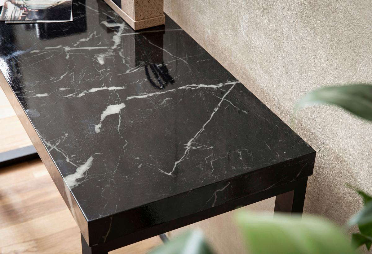 Konsolentisch Schwarz L: 120 cm - Schwarz, Design, Holzwerkstoff/Metall (120/40/76cm) - MID.YOU