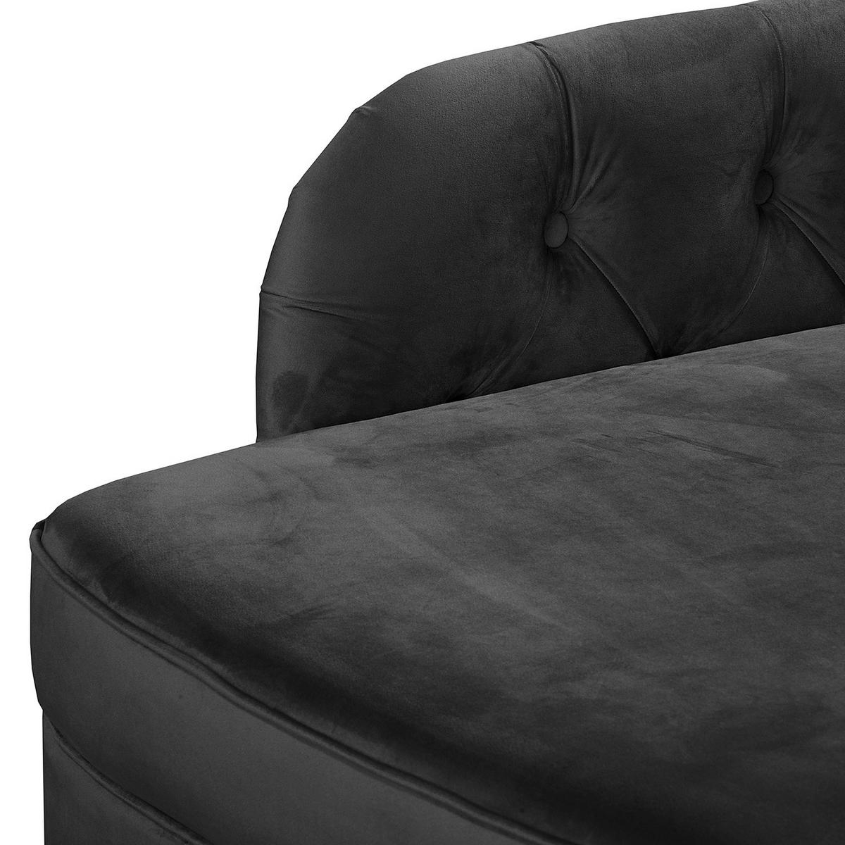 Récamiere Pako Schwarz B: 185cm - Schwarz/Braun, Design, Textil (185/93/75cm) - Livetastic