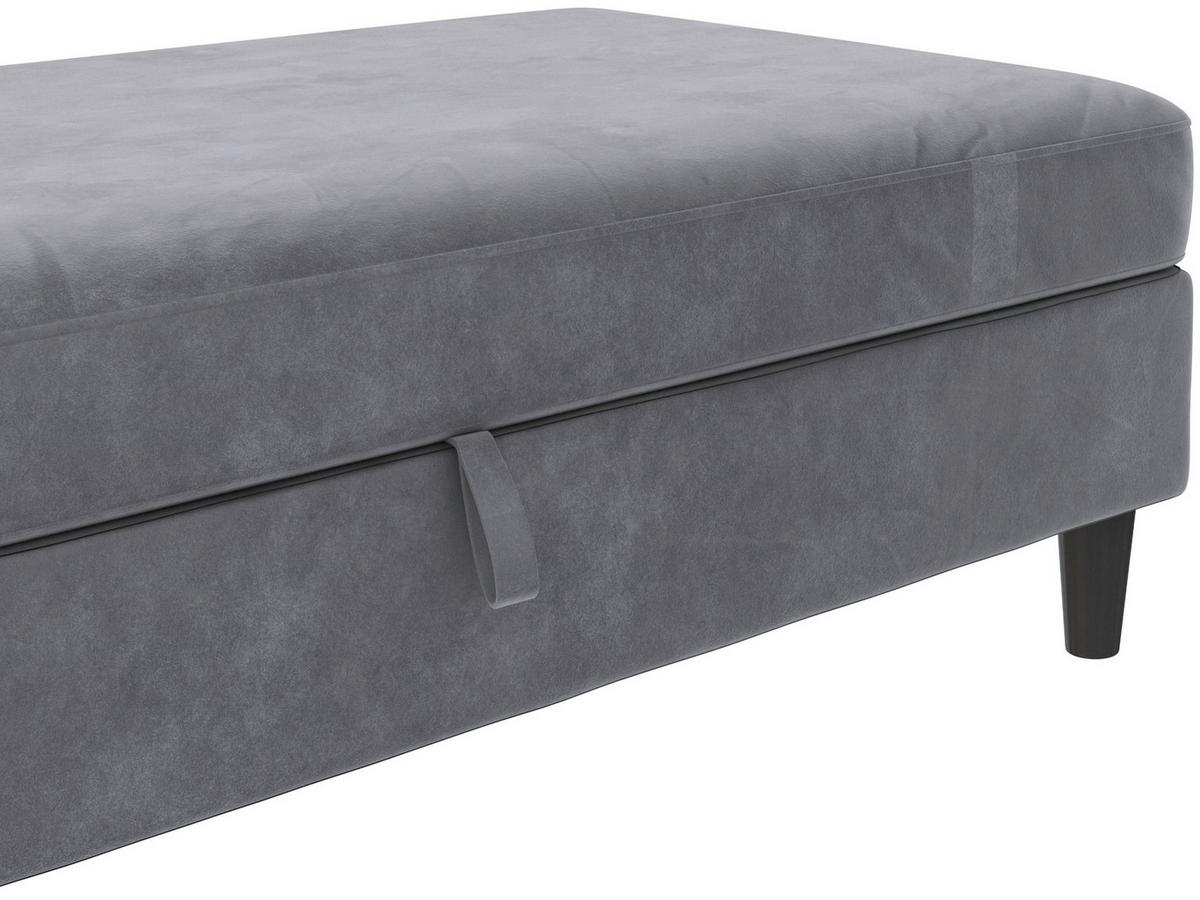 Hocker Hannover Anthrazit, mit Stauraum - Anthrazit/Schwarz, Basics, Textil (130/43/69cm) - Livetastic