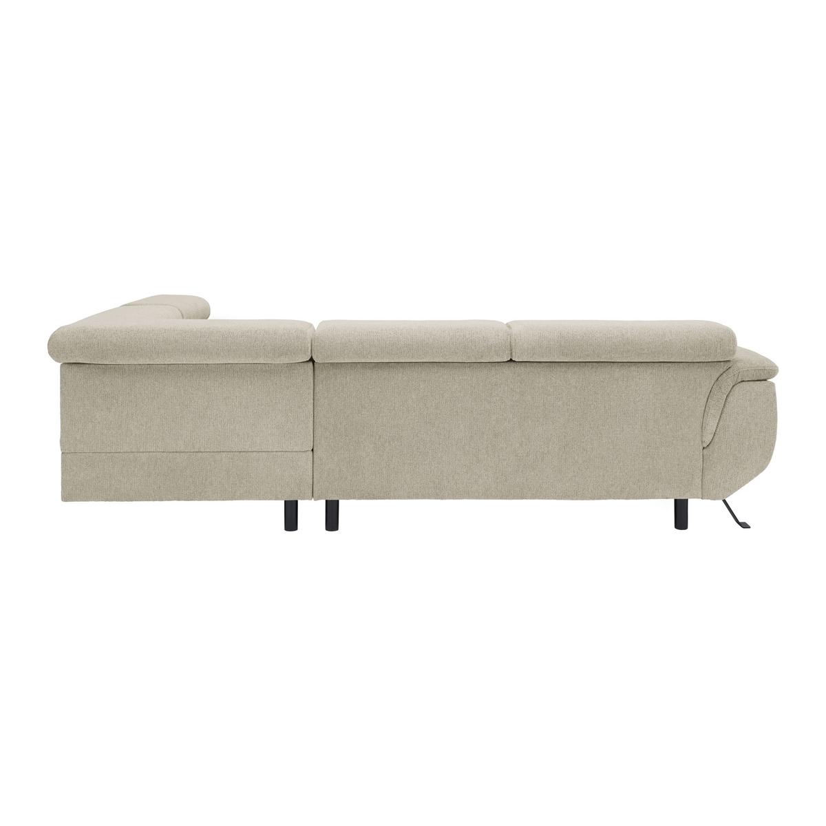 Rohová sedačka RAVEN, pravá, sivobéžová - čierna/sivobéžová, Modern, kov/textil (257/198cm) - Mömax