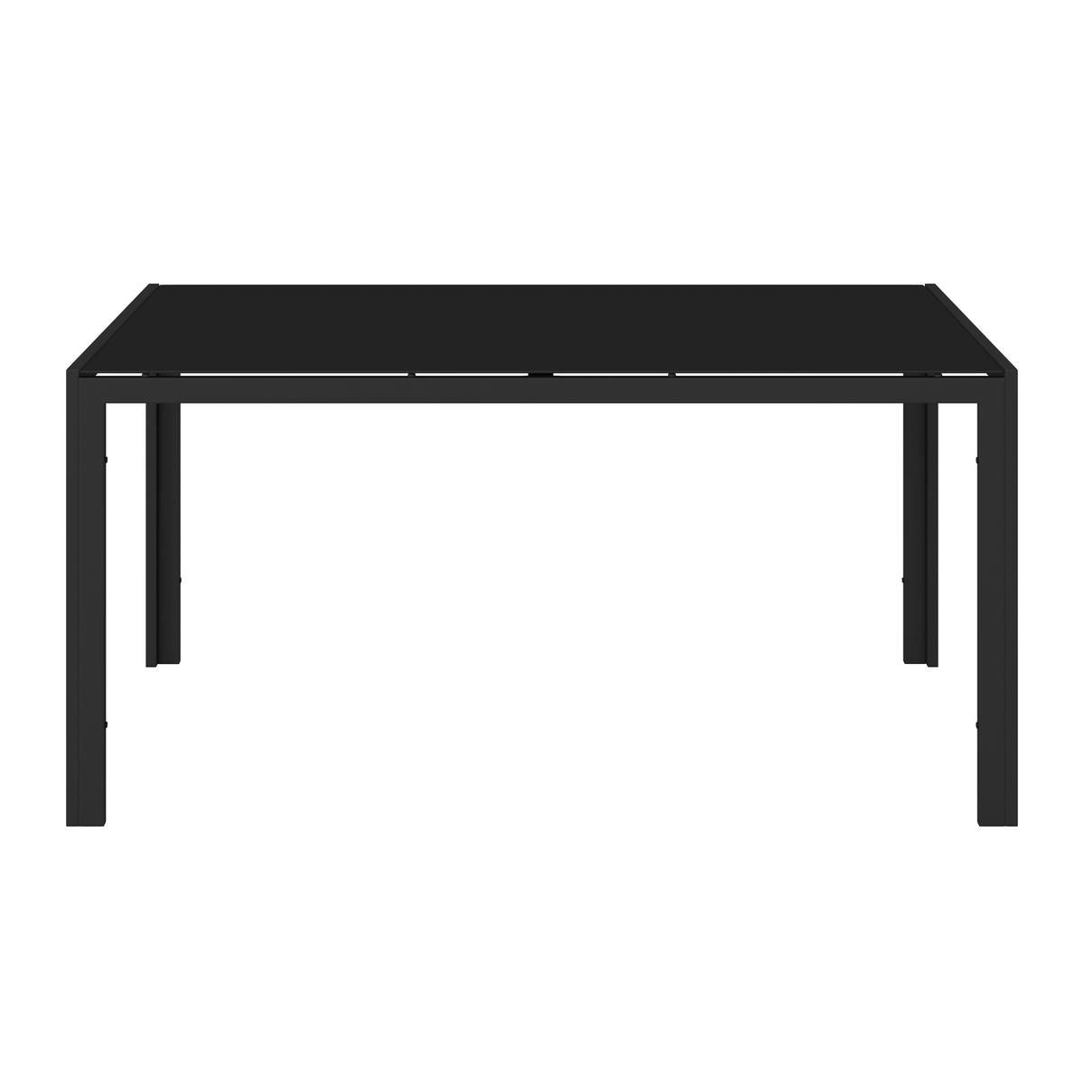 Gartenmöbel Set 7-Tlg. Latina aus Metall/Textil/Glas - Schwarz, MODERN, Glas/Textil (54,5/150/91/72/74/85cm) - Luca Bessoni