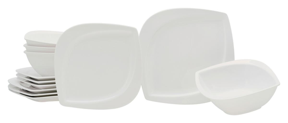 Tafelservice Melbourne Weiß 12--Teilig - Weiß, Basics, Keramik - Creatable