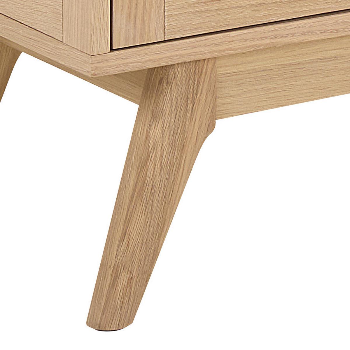 VITRÍNA MARTE - číra/farba duba, Design, kompozitné drevo/sklo (140/148/40cm) - MID.YOU