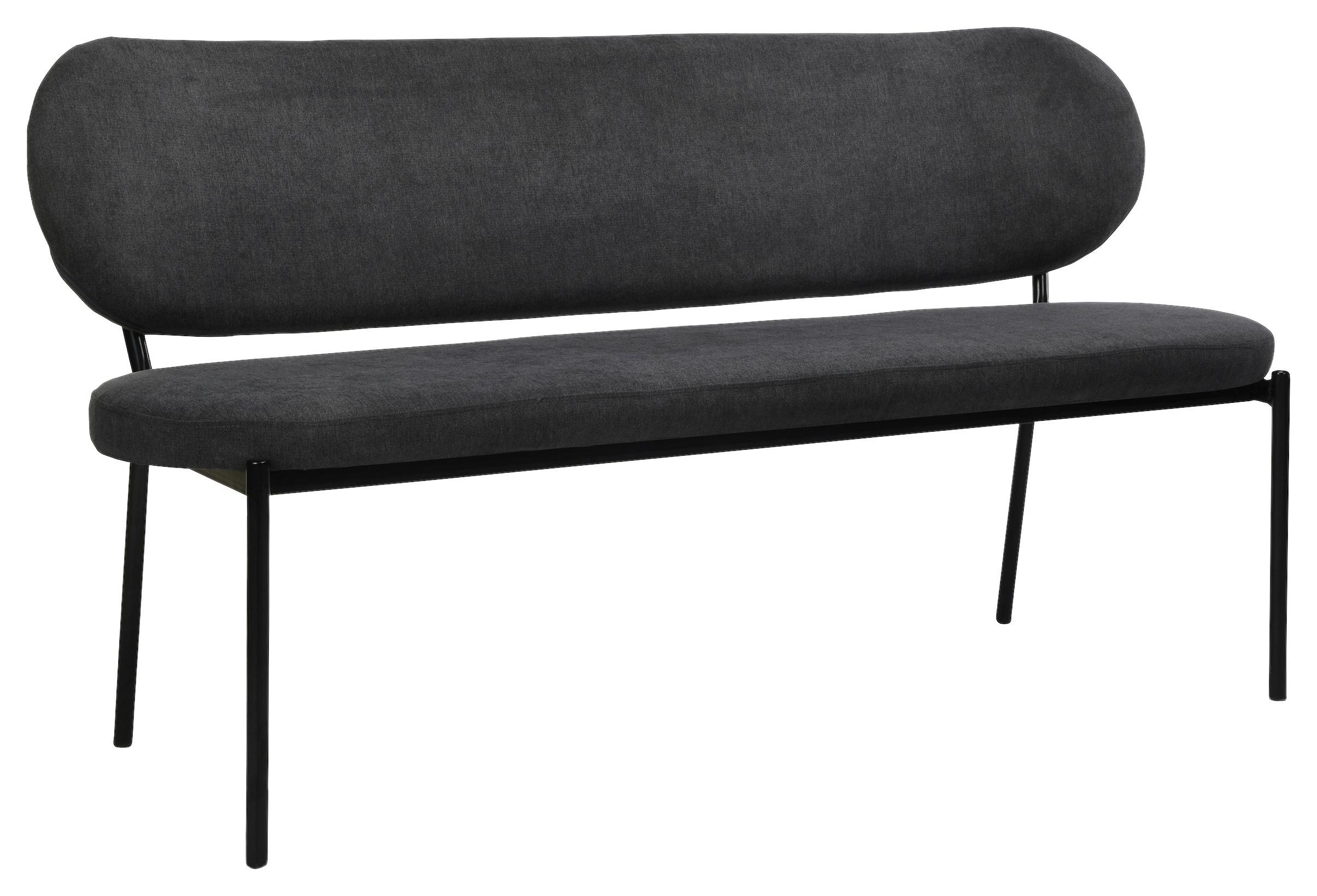 Sitzbank Jersey Schwarz, Dunkelgrau B: 160 cm