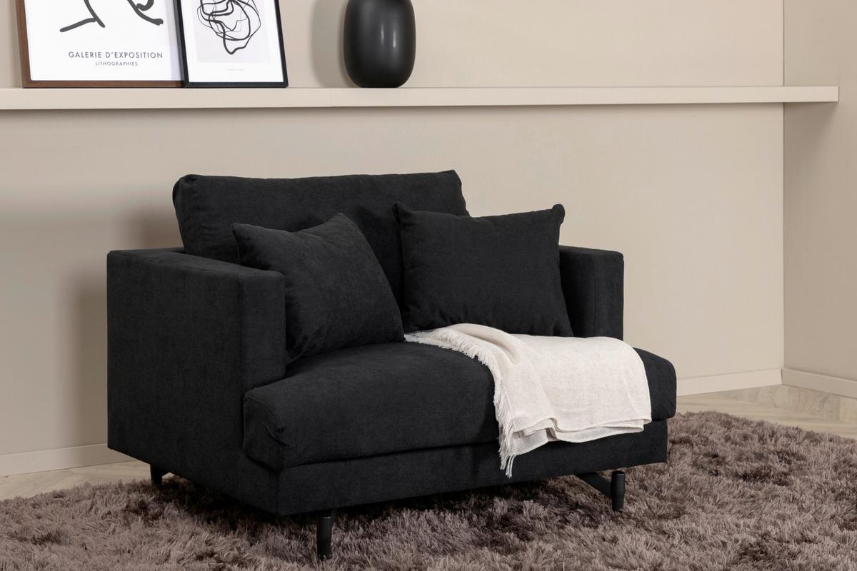 Sessel Sofia - Schwarz, Design, Textil/Metall (104/82/92cm) - Livetastic