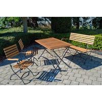 Gartengarnitur 4-Tlg Lindau Holz/Metall - Anthrazit/Akaziefarben, Basics, Holz/Metall (120/75/80cm) - Gardenson