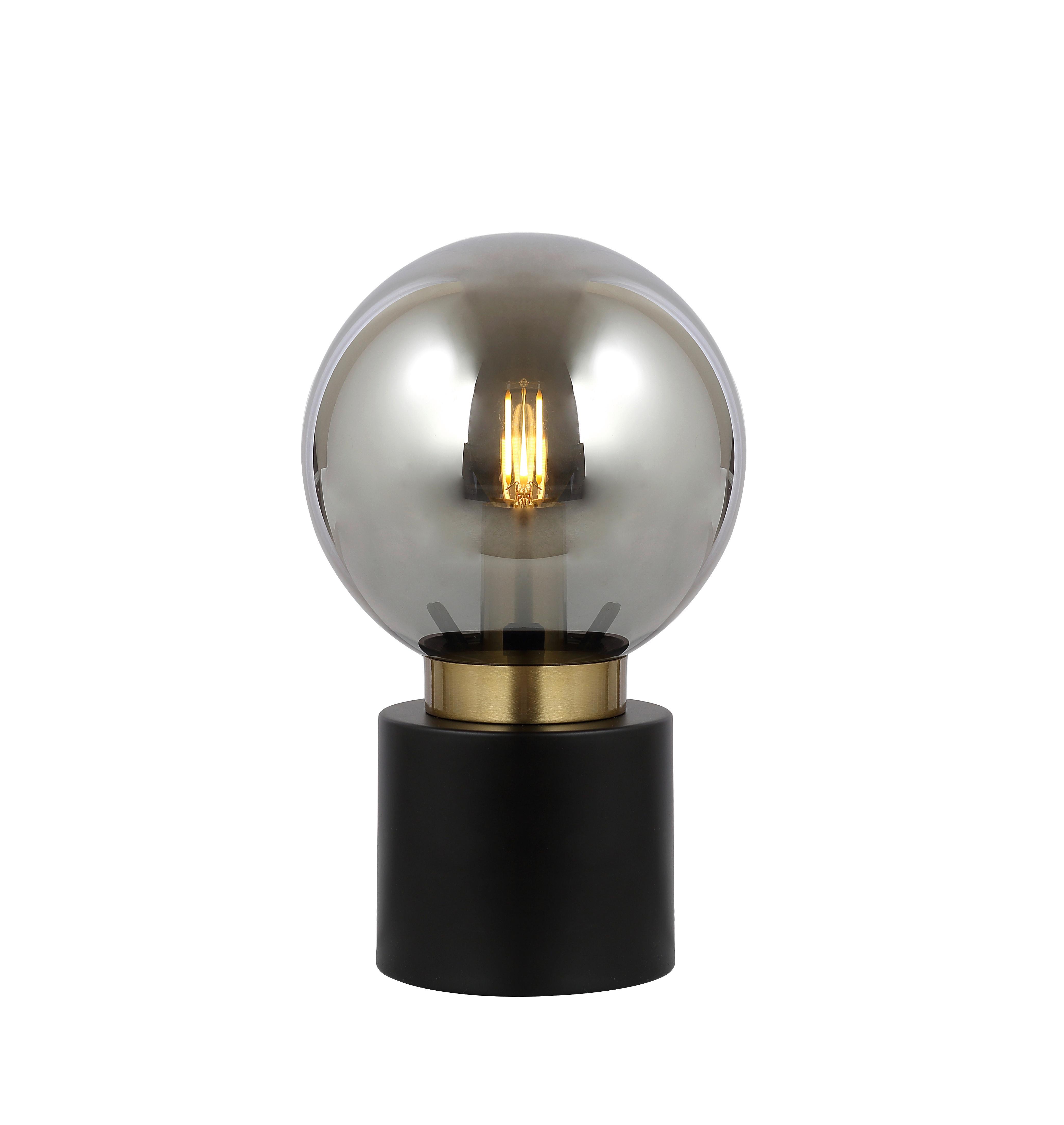 Tischleuchte 21003bb - Messingfarben/Schwarz, Design, Glas/Metall (15/24,5cm) - Globo