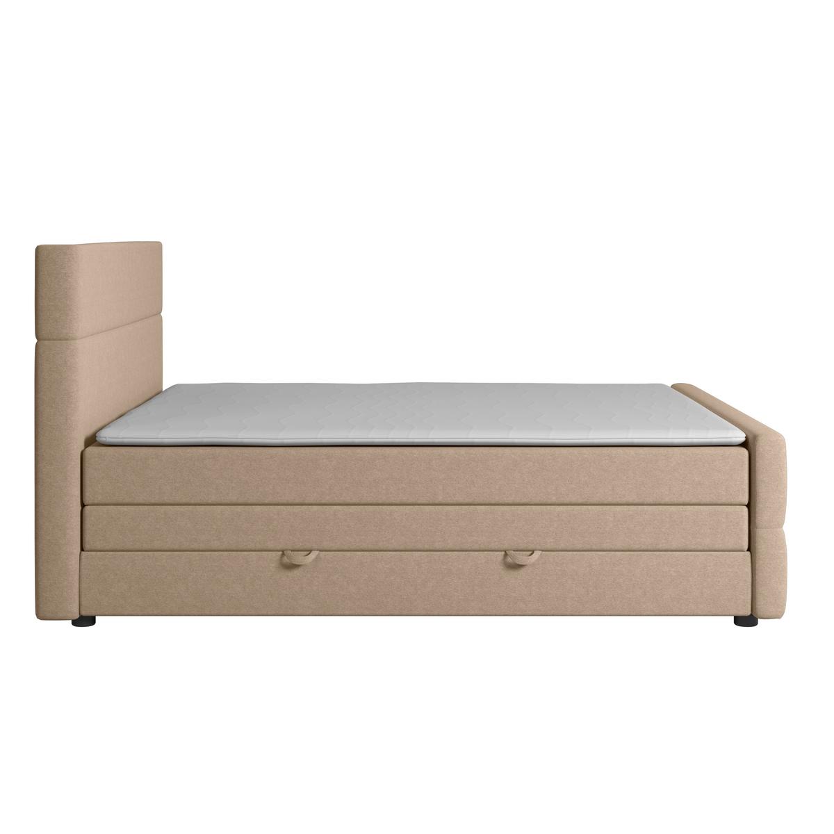 Boxspringbett mit Bettkasten Verona 180x200 cm Naturfarben - Schwarz/Naturfarben, MODERN, Karton/Holzwerkstoff (180/200cm) - MID.YOU
