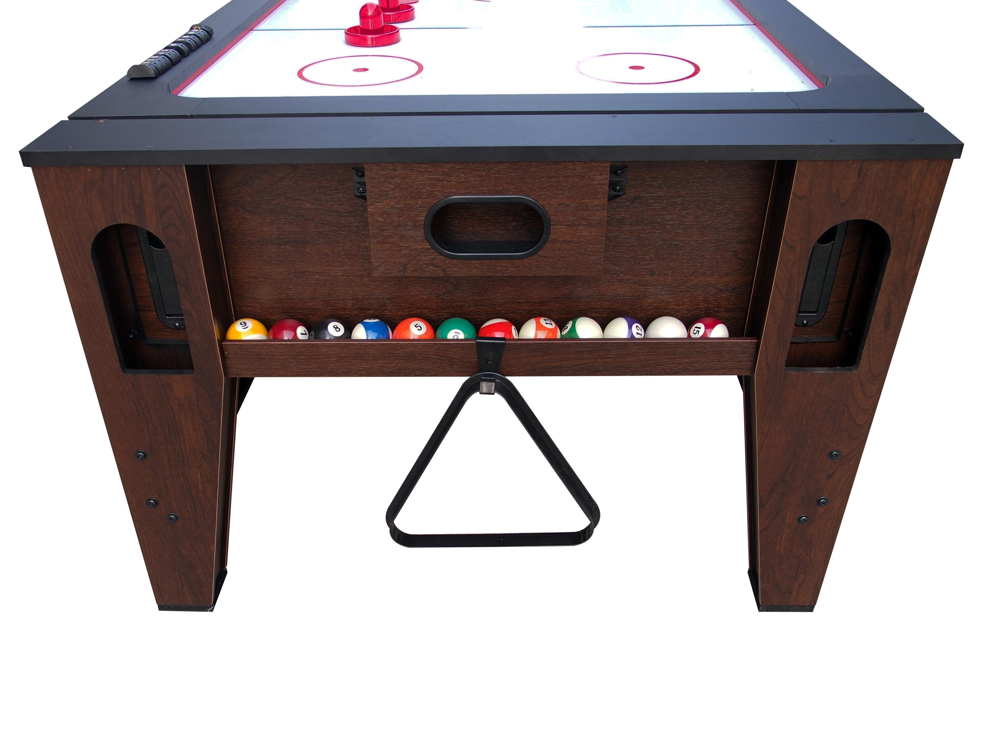 Multi-spieltisch Reverso Pool+ Airhockey, Braun/rot/weiß - Rot/Braun, KONVENTIONELL, Holz/Kunststoff (107/81/217cm) - Ambia Garden