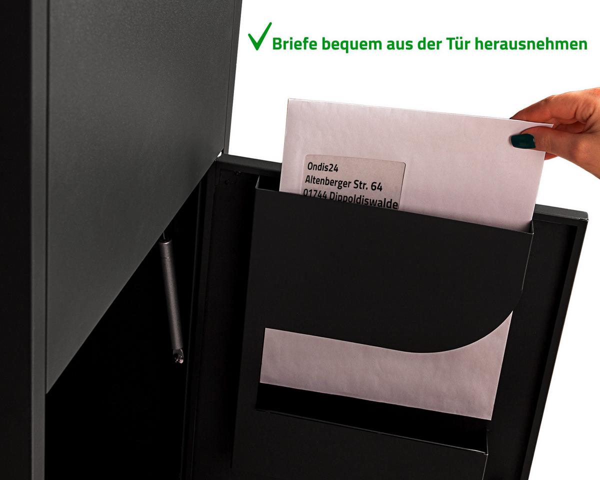 Paketbox Mit 2 Schlüssel Schwarz H: 118,5 Cm - Schwarz, Basics, Metall (39,5/118,5/38,5cm)