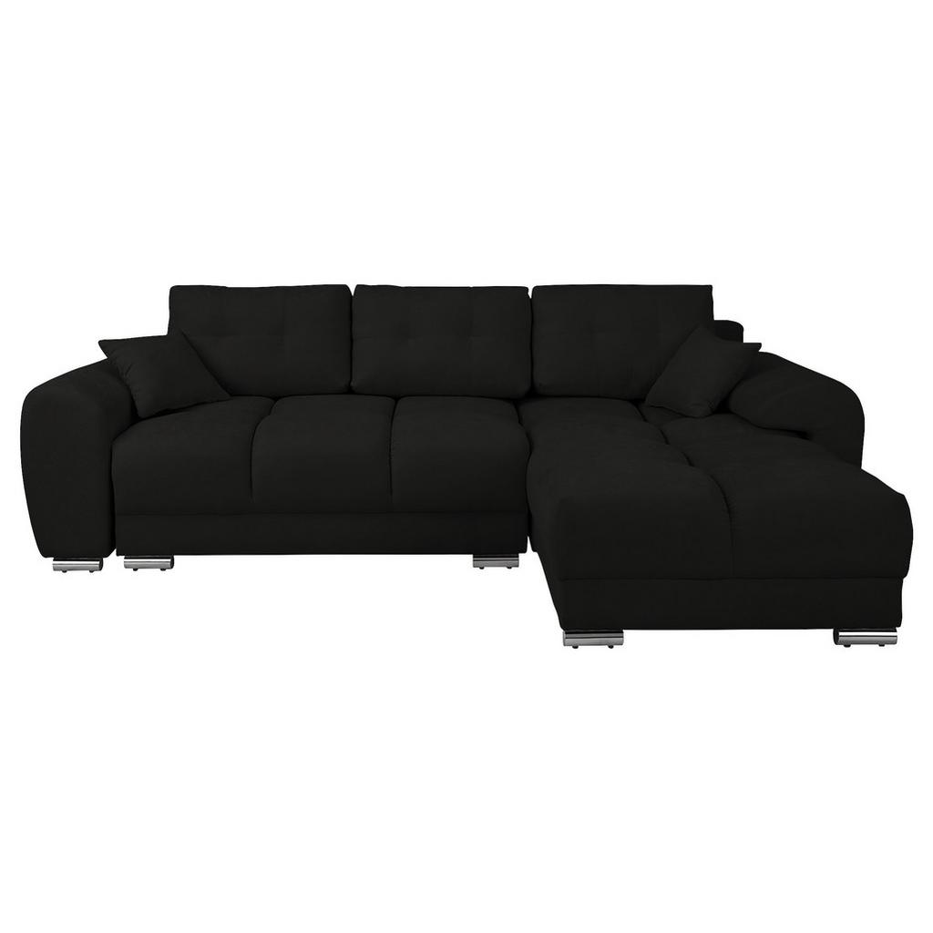 Ecksofa mit Schlaffunktion Azzuro Schwarz 256x175 cm