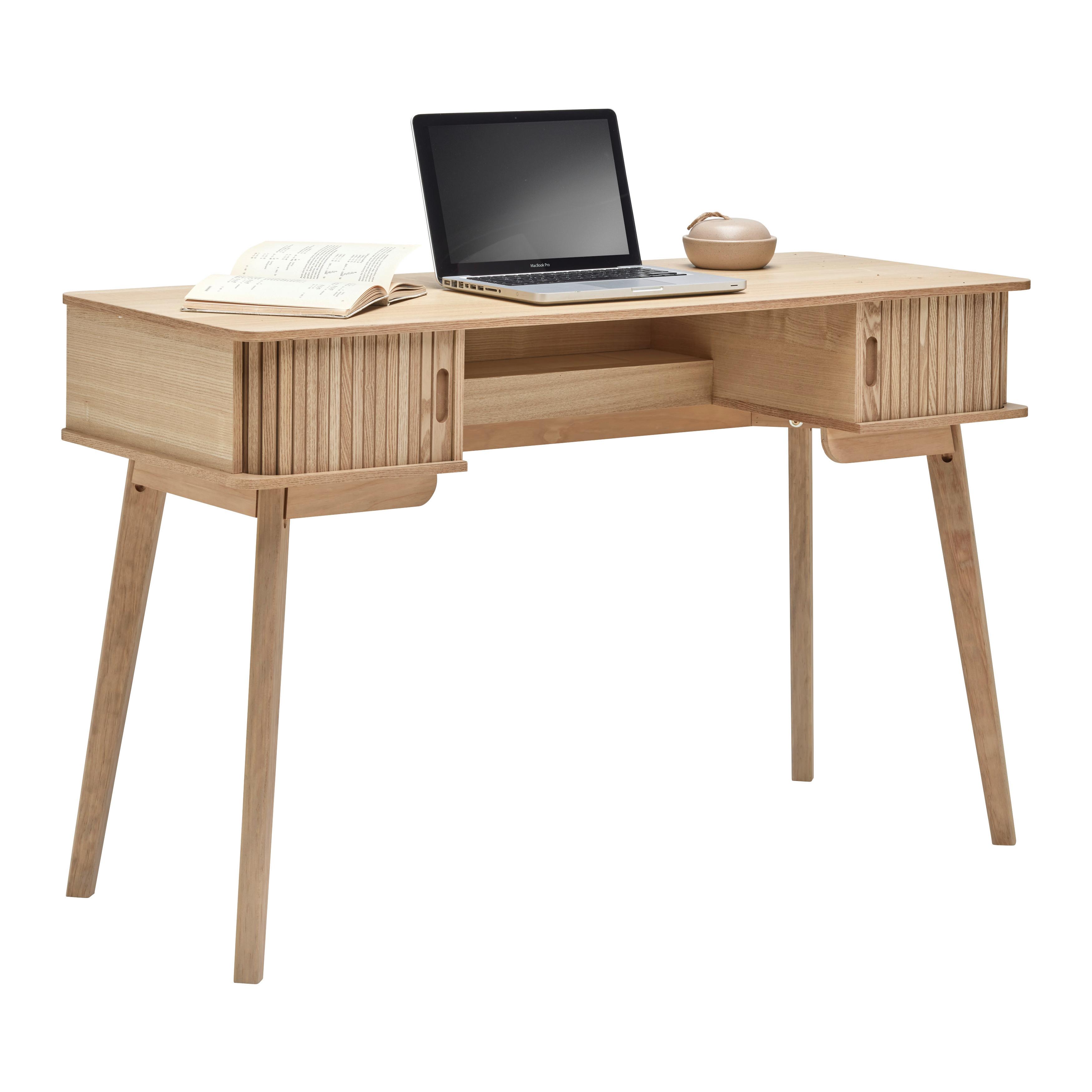 Písací stôl SKANDY - prírodná farba, Modern, drevo/kompozitné drevo (120/75/48cm) - Premium Living