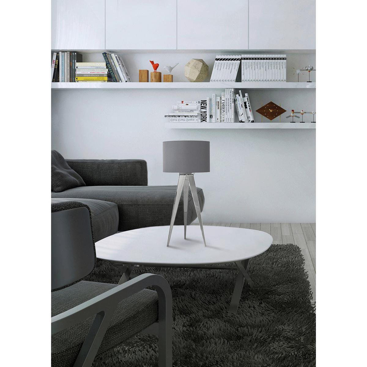 Tischlampe Tripod Chromfarben mit Kippschalter - Chromfarben, Basics, Kunststoff/Metall (28/18cm) - Näve