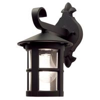 Außenwandleuchte 100 Watt Metall Glas, Wandmontage - Schwarz, Natur, Glas/Metall (22,1/15/29,4cm) - Elstead Lighting
