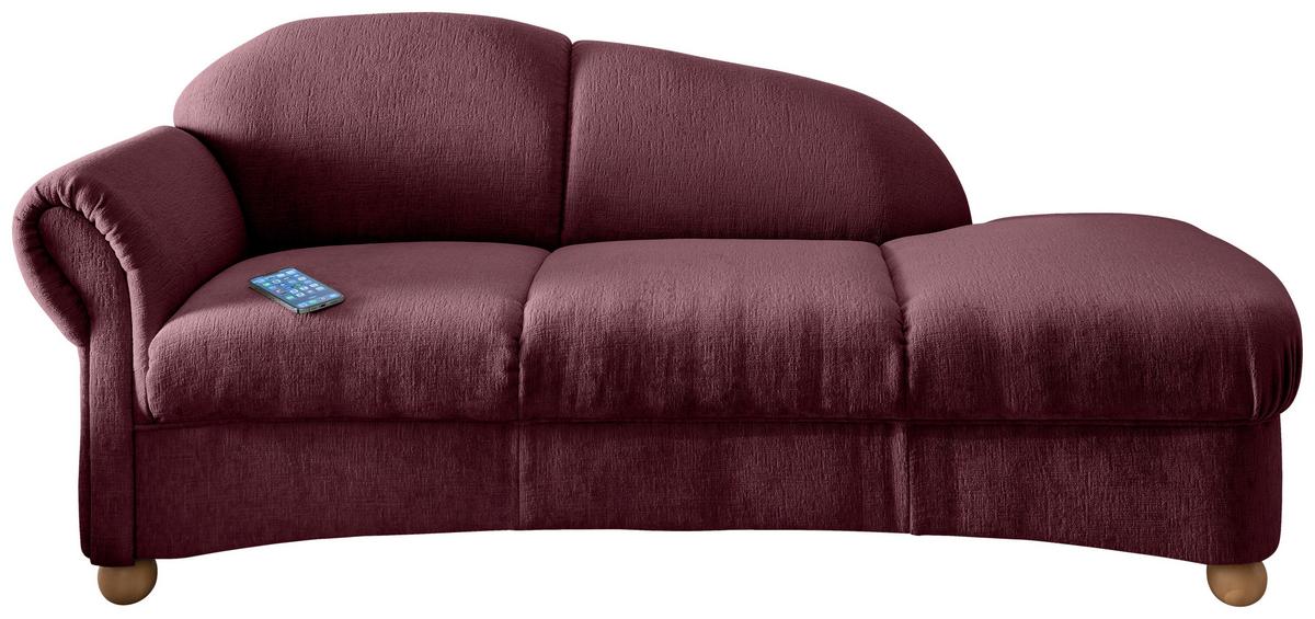 Ottomane Torello Bordeaux B: 86cm - Wildeiche/Bordeaux, KONVENTIONELL, Textil (86/84/190cm) - Livetastic