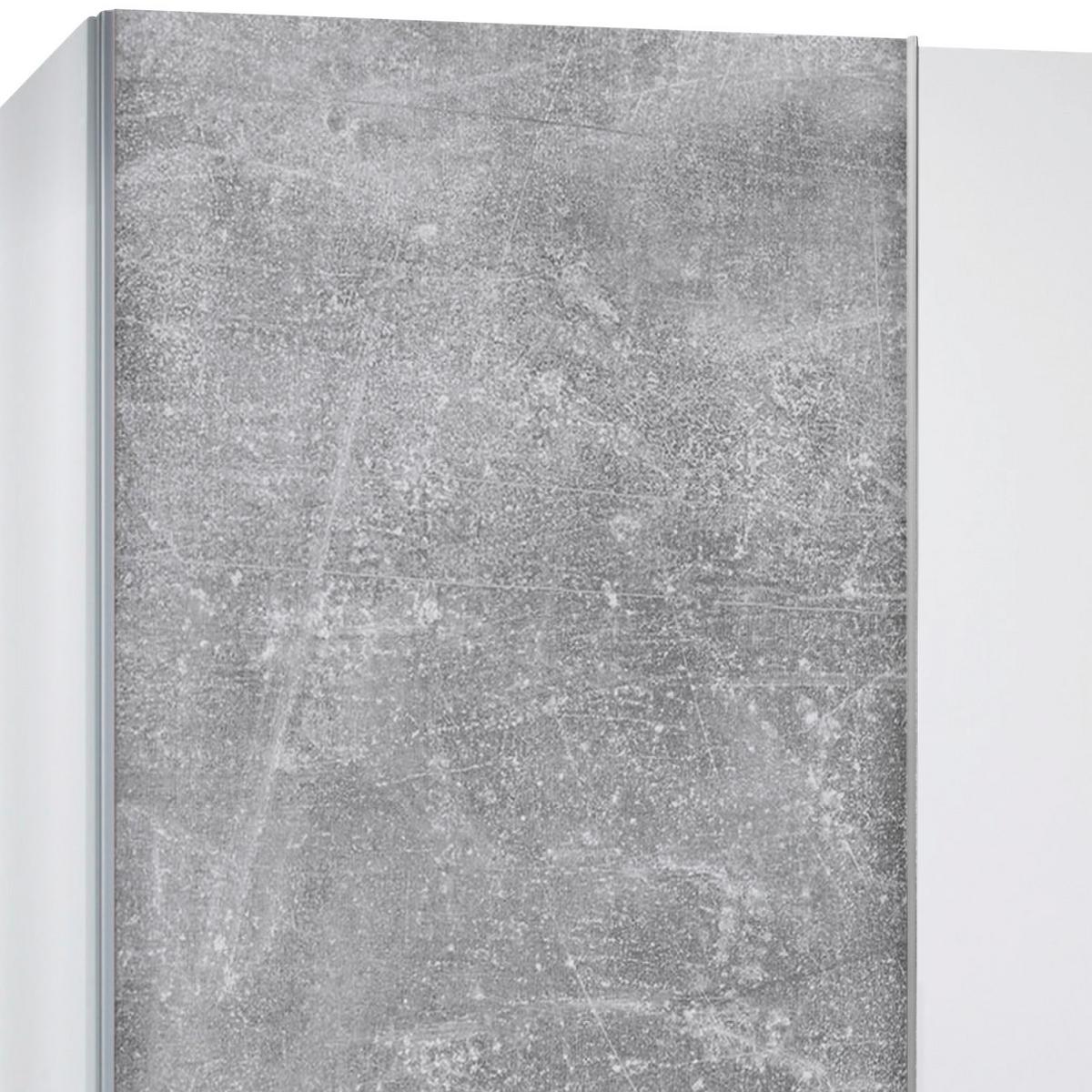 Schwebetürenschrank 170cm Starter, Betonoptik/weiß - Eichefarben/Weiß, KONVENTIONELL, Holzwerkstoff (170/195/59cm) - P & B