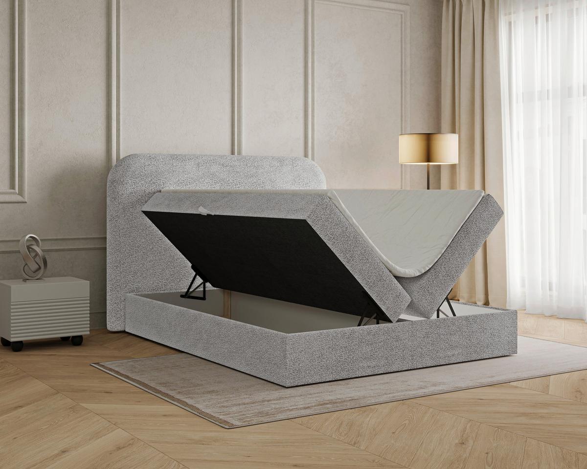 BOXBETT London Grau 160x200cm - Schwarz/Grau, MODERN, Holz/Kunststoff (160/200cm) - MID.YOU