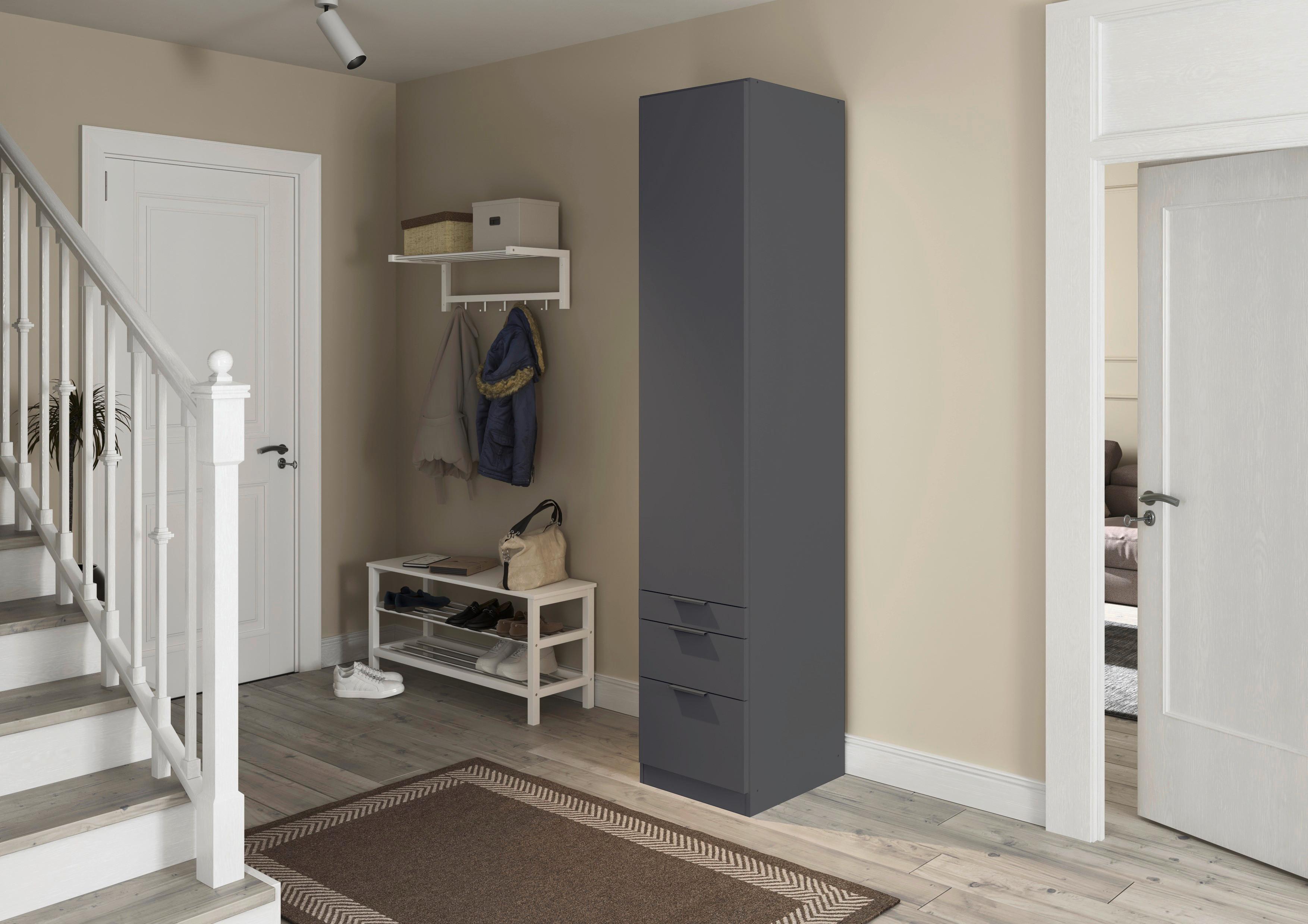 Drehtürenschrank Alabama Grau Metallic B: 47 Cm - Grau, MODERN, Holzwerkstoff (47/229/54cm) - Rauch Möbel