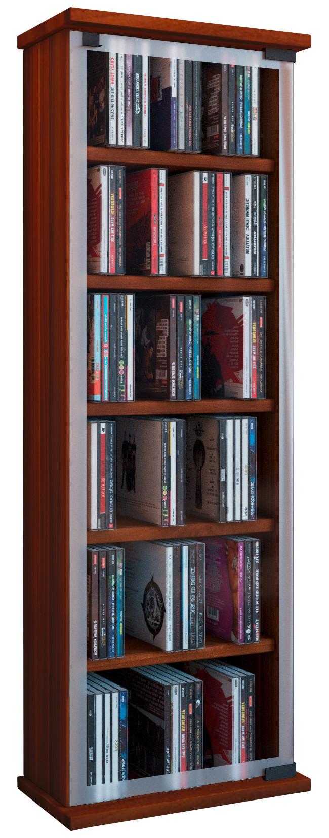 Cd Regal Mit Glastür Classic 31 Cm Nuss Dekor